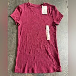 Women's Burgundy Ribbed Top